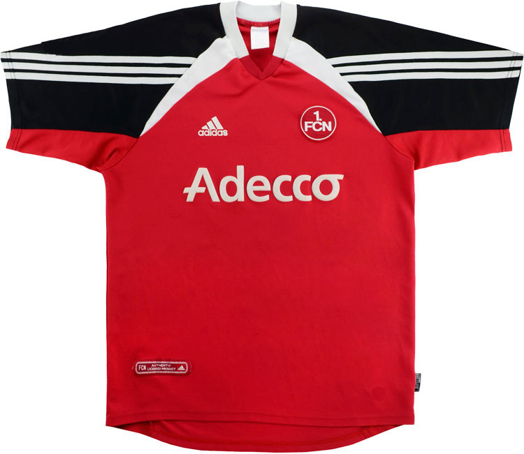 Nurnberg Visitante Camiseta de Fútbol 2000 - 2001. Sponsored by Adecco