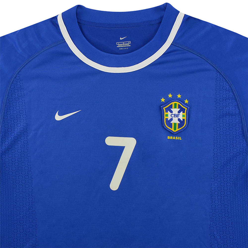 2001 Brazil Match Issue World Youth Championship Away L/S Shirt Pinga #7 -Brazil Certified Match Worn