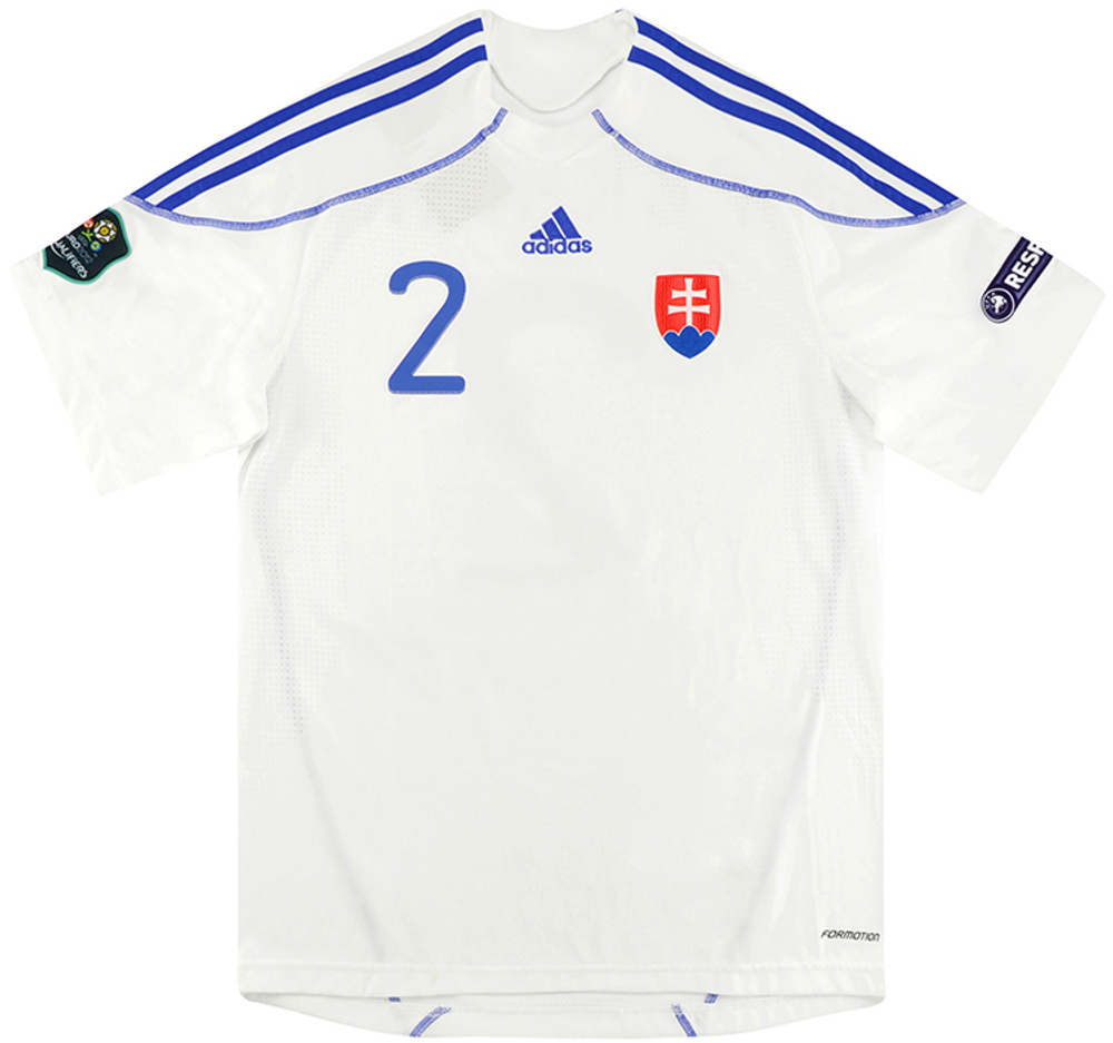 2010-11 Slovakia Match Issue Home Shirt Pekarík #2-Match Worn Shirts Other European Certified Match Worn