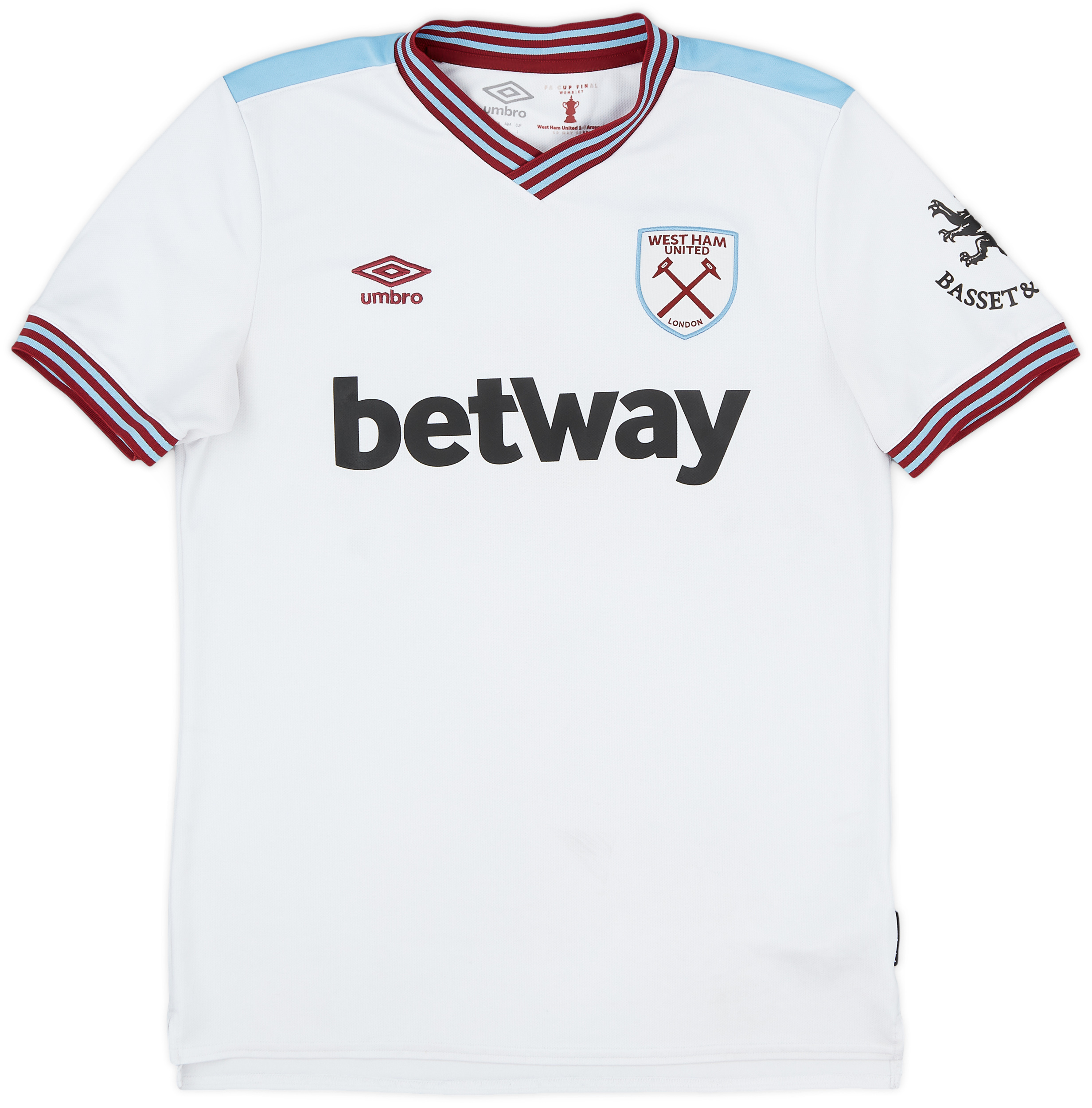 West Ham United umbro jersey white shirt betway FA CUP wembley 1-0 arsenal