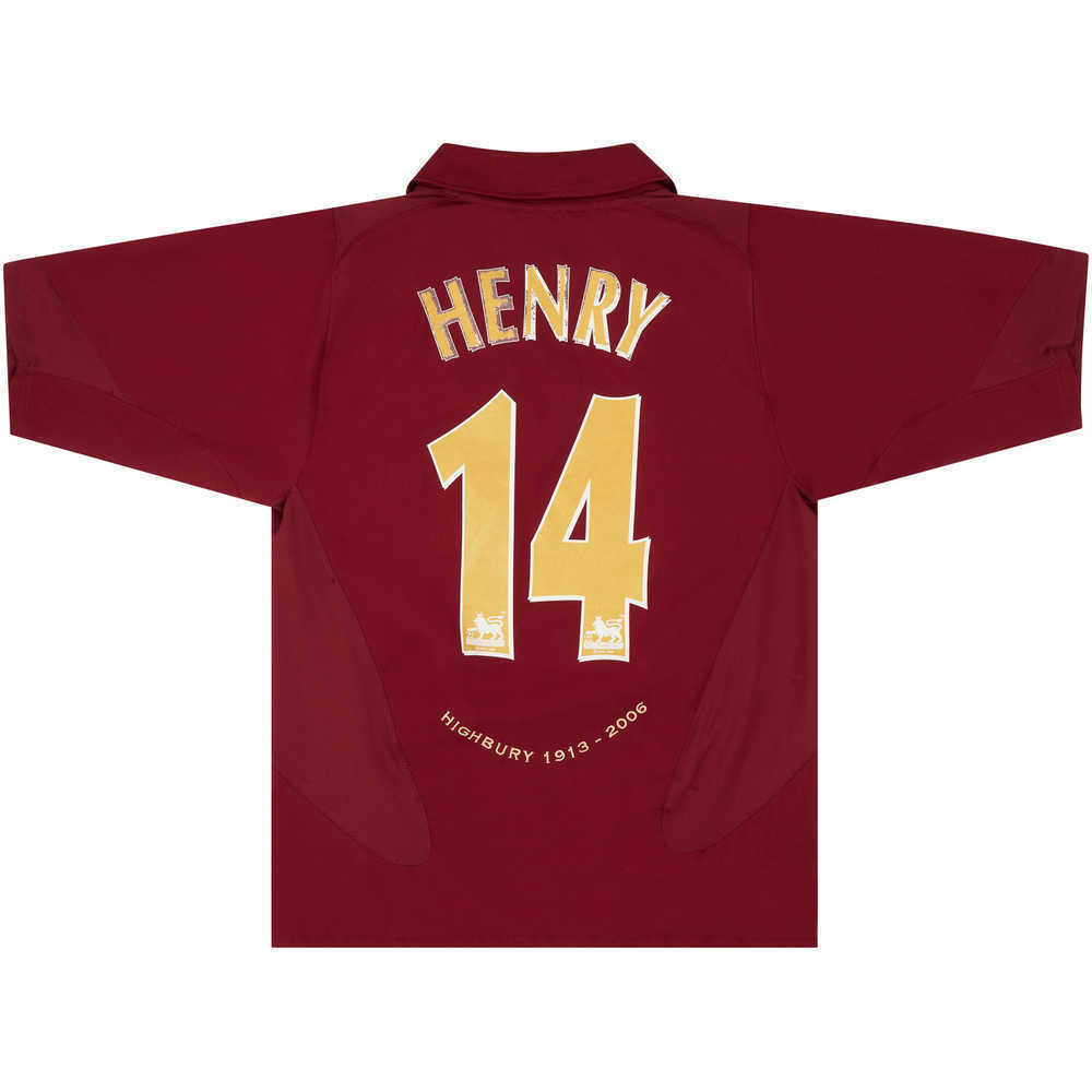 2005-06 Arsenal Home Shirt Henry #14 (Good) S
