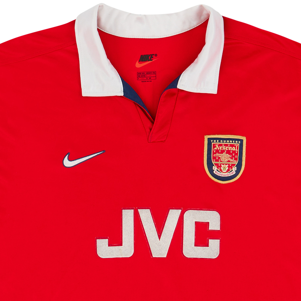 1998-99 Arsenal Home Shirt Bergkamp #10 (Very Good) S-Arsenal Dennis Bergkamp Names & Numbers Legends Hall of Fame