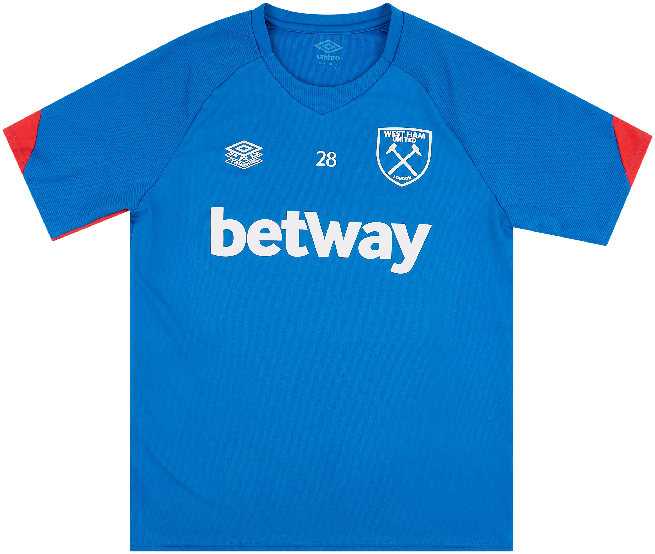 2021-22 West Ham Umbro Player Issue Training Shirt #28 - Very Good -7/ ...