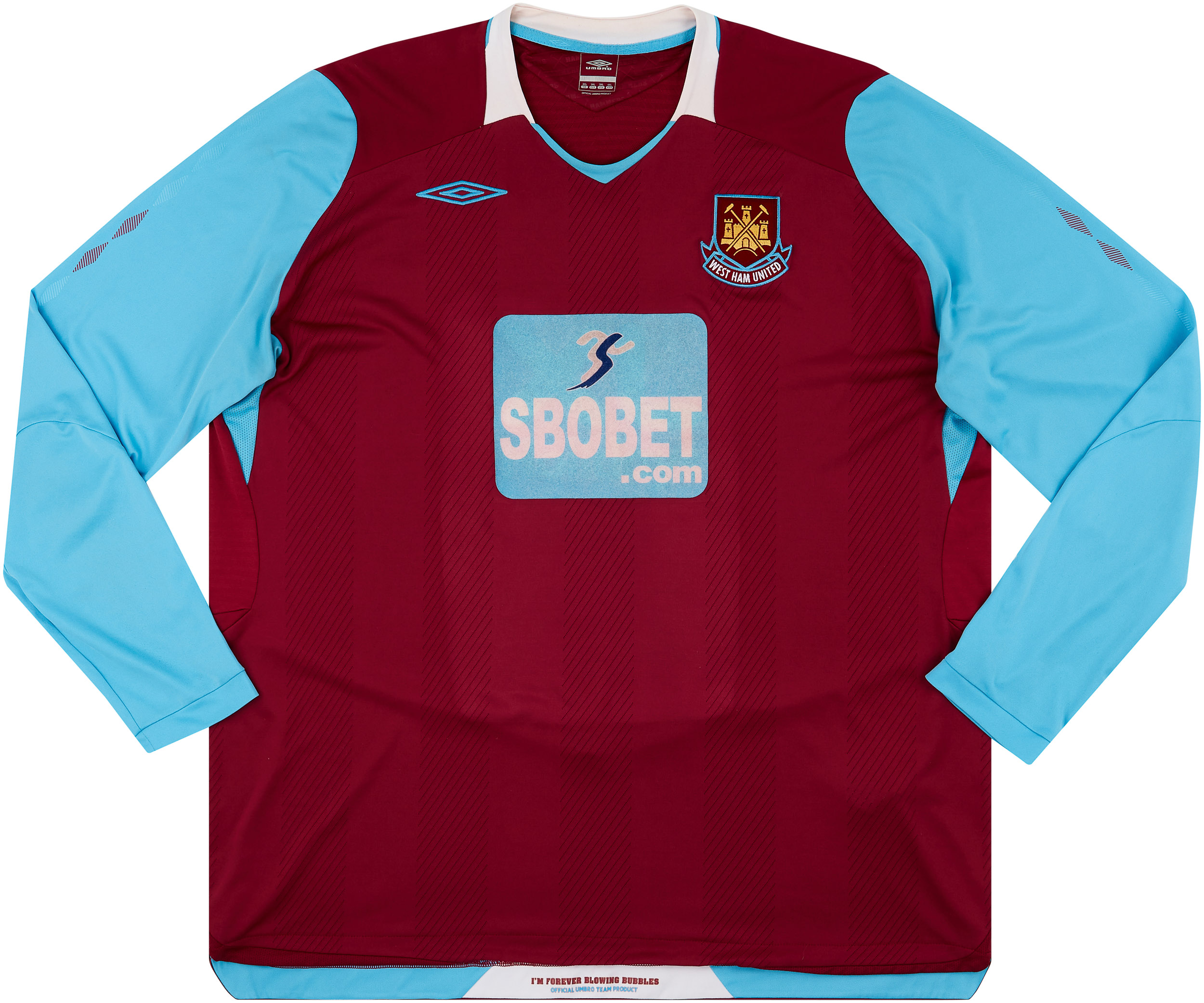 200809 West Ham Home L/S Shirt 7/10 (3XL)