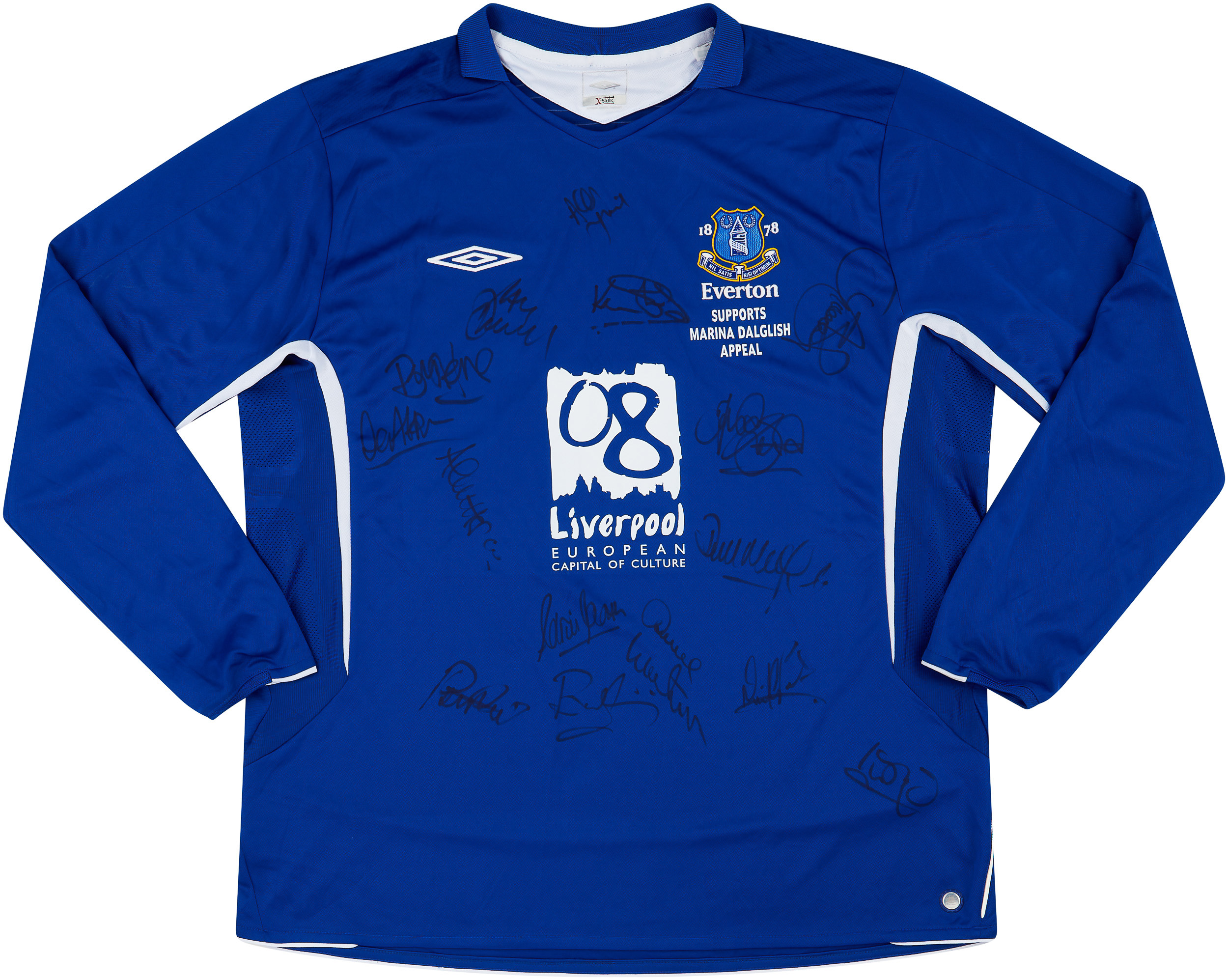 2006 Everton Squad Signed '1986 FA Cup Final Rematch Legends Charity