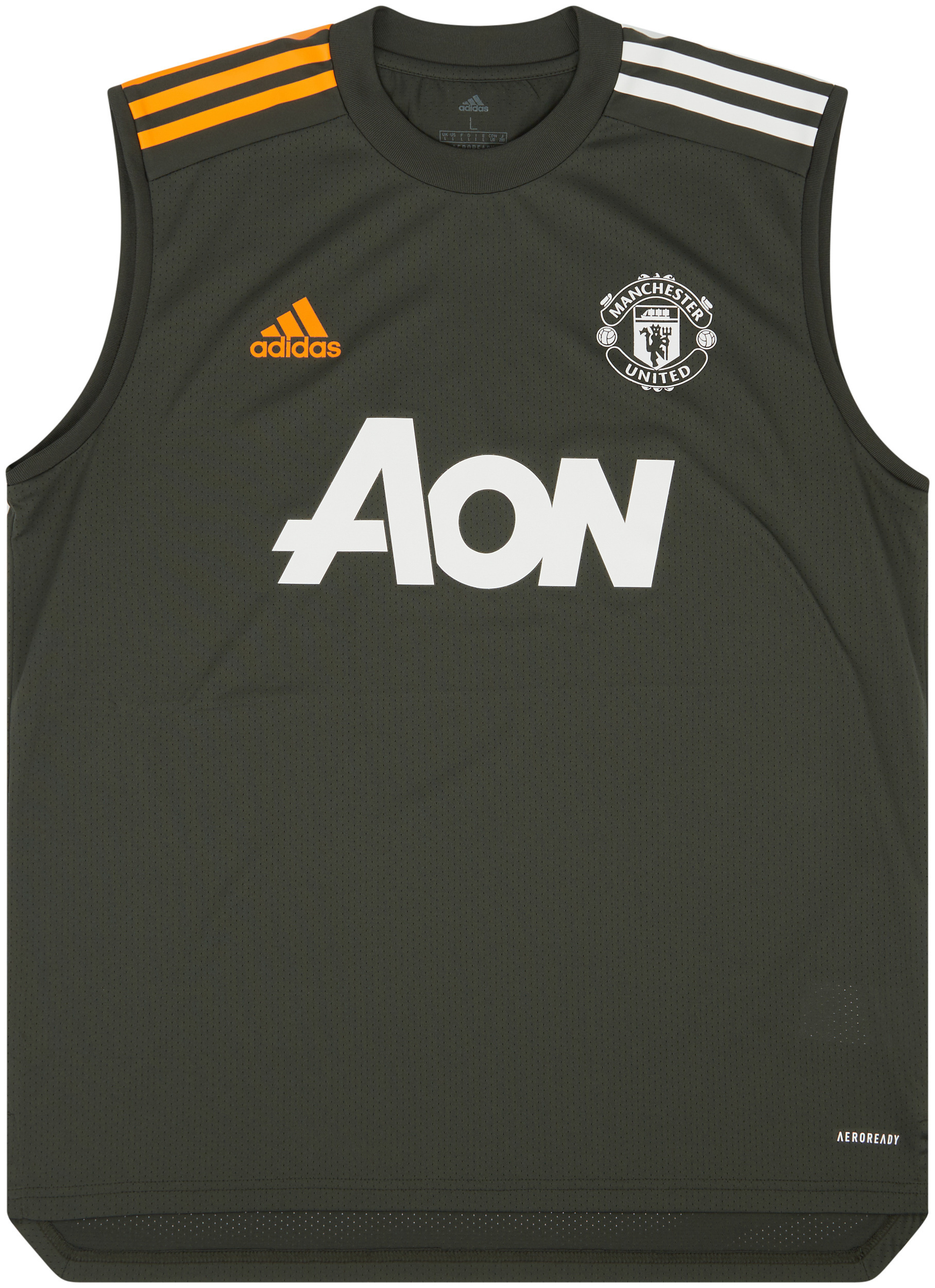 handtekening eetpatroon jam 2020-21 Manchester United adidas Training Vest- Good 5/10 - (L)