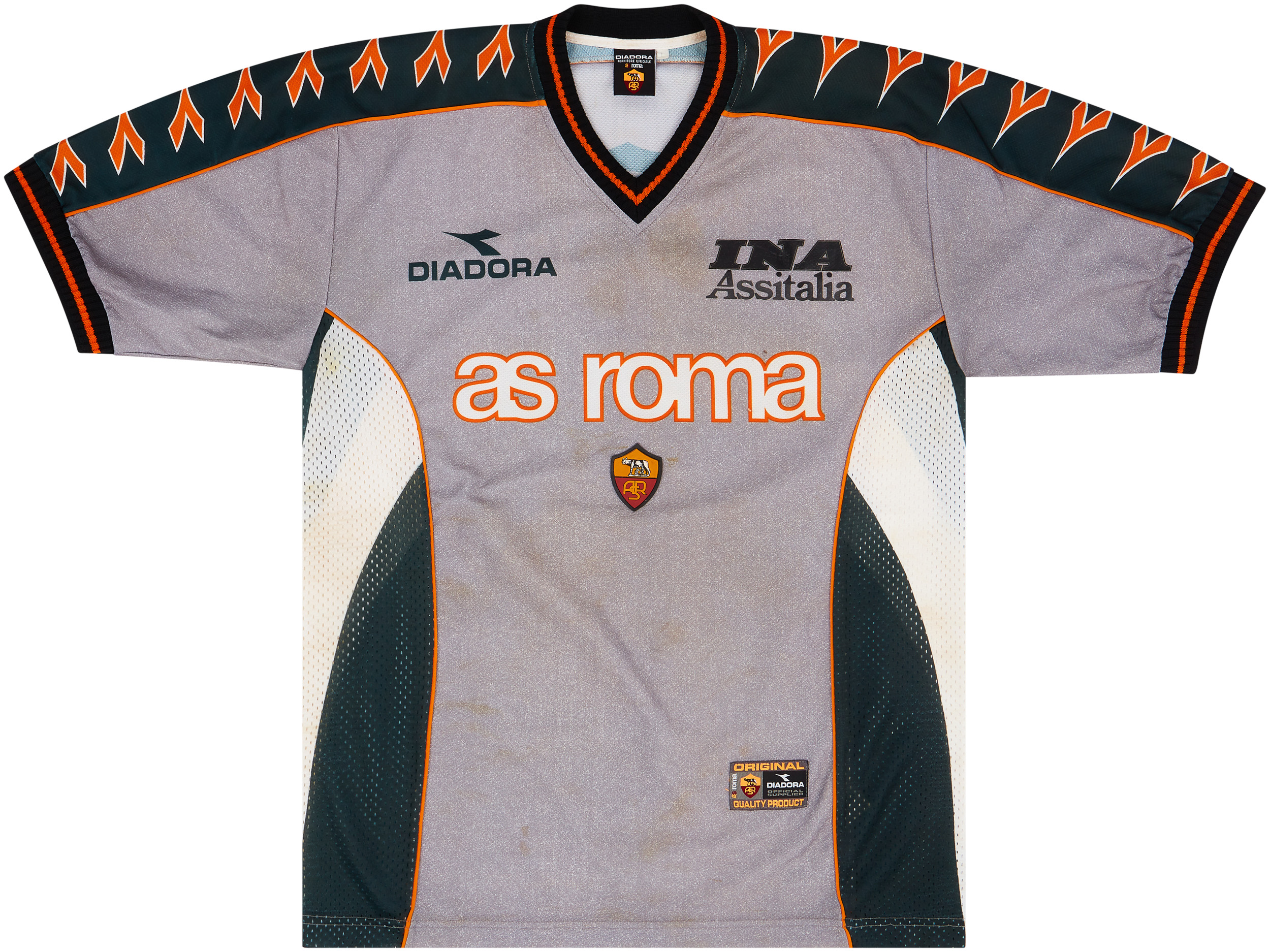 1999-00 Roma Diadora Training Shirt - Good 5/10 - (L)