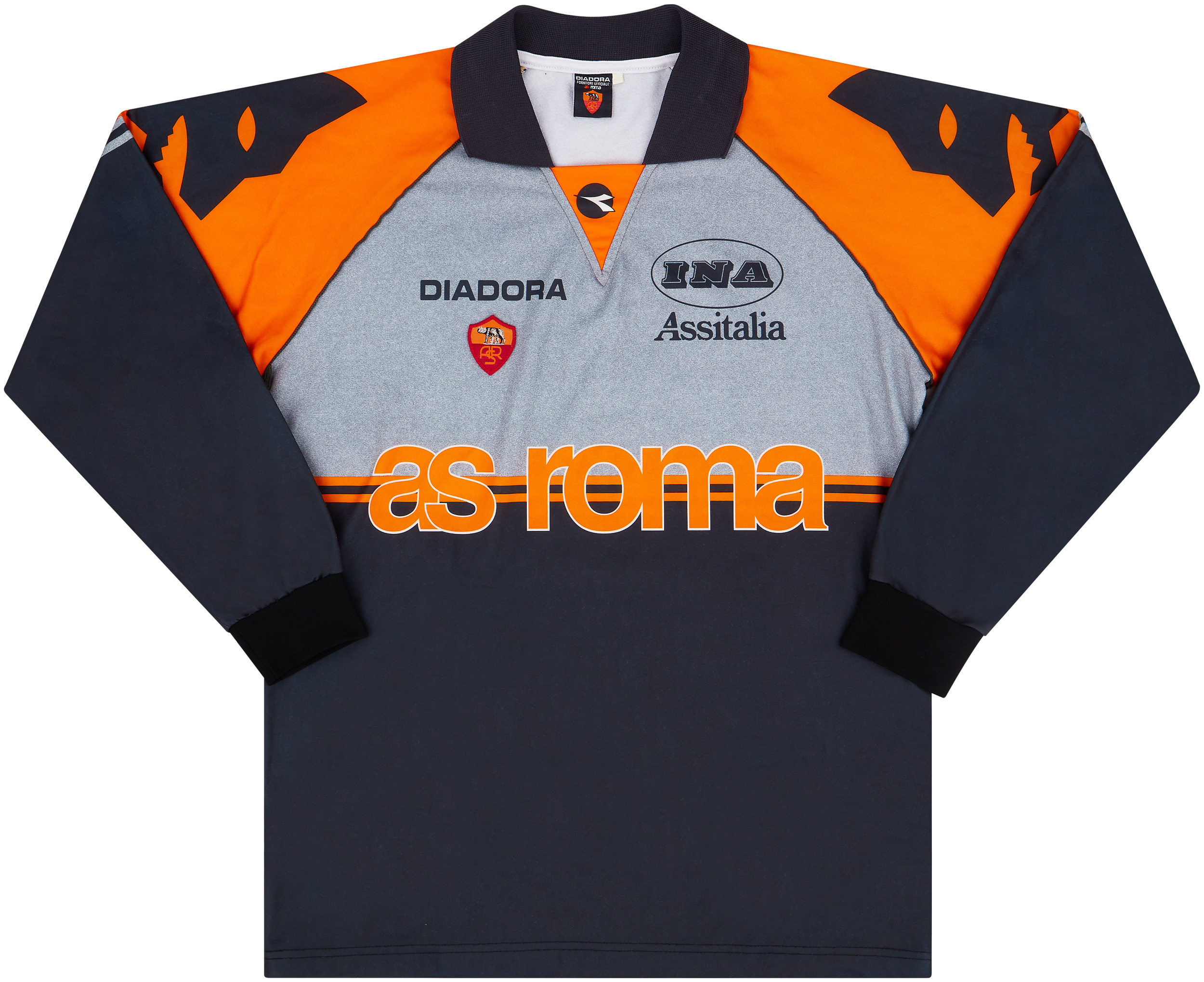 1999-00 Roma Diadora Training L/S Shirt - Very Good 7/10 - (XL)