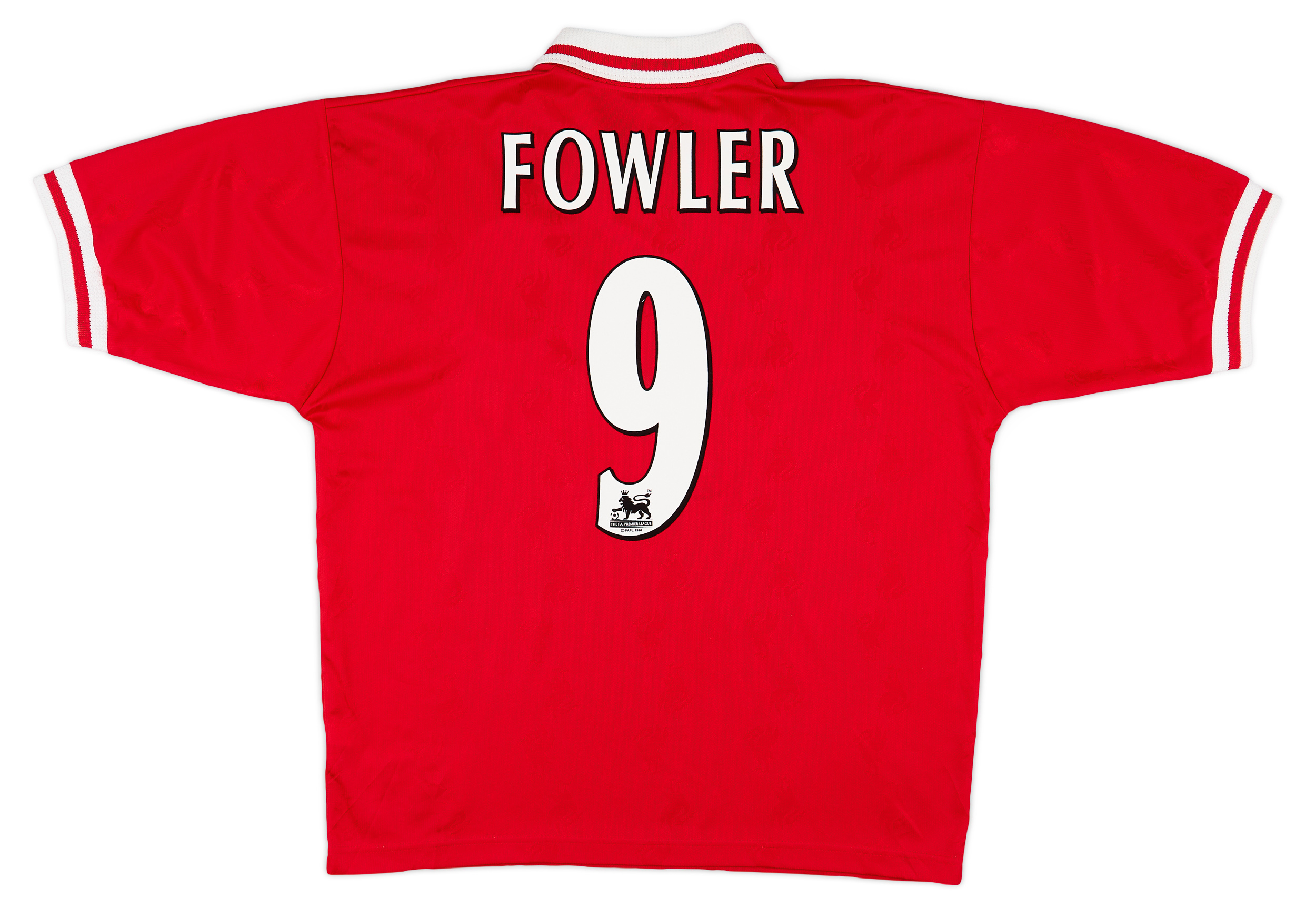 1996-98 Liverpool Home Shirt Fowler #9 - Excellent 9/10 - (L)