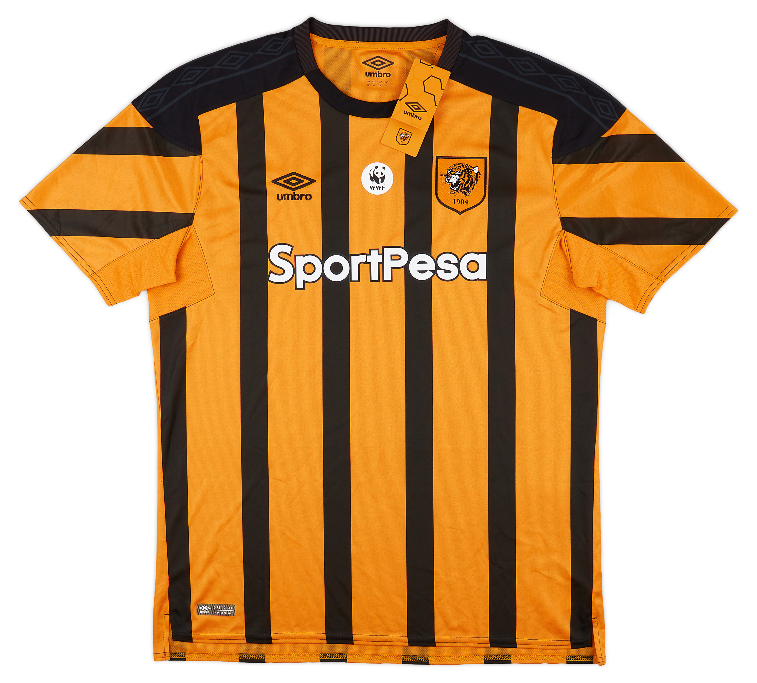 Hull City Home football shirt 2013 - 2014. Sponsored by Cash Converters