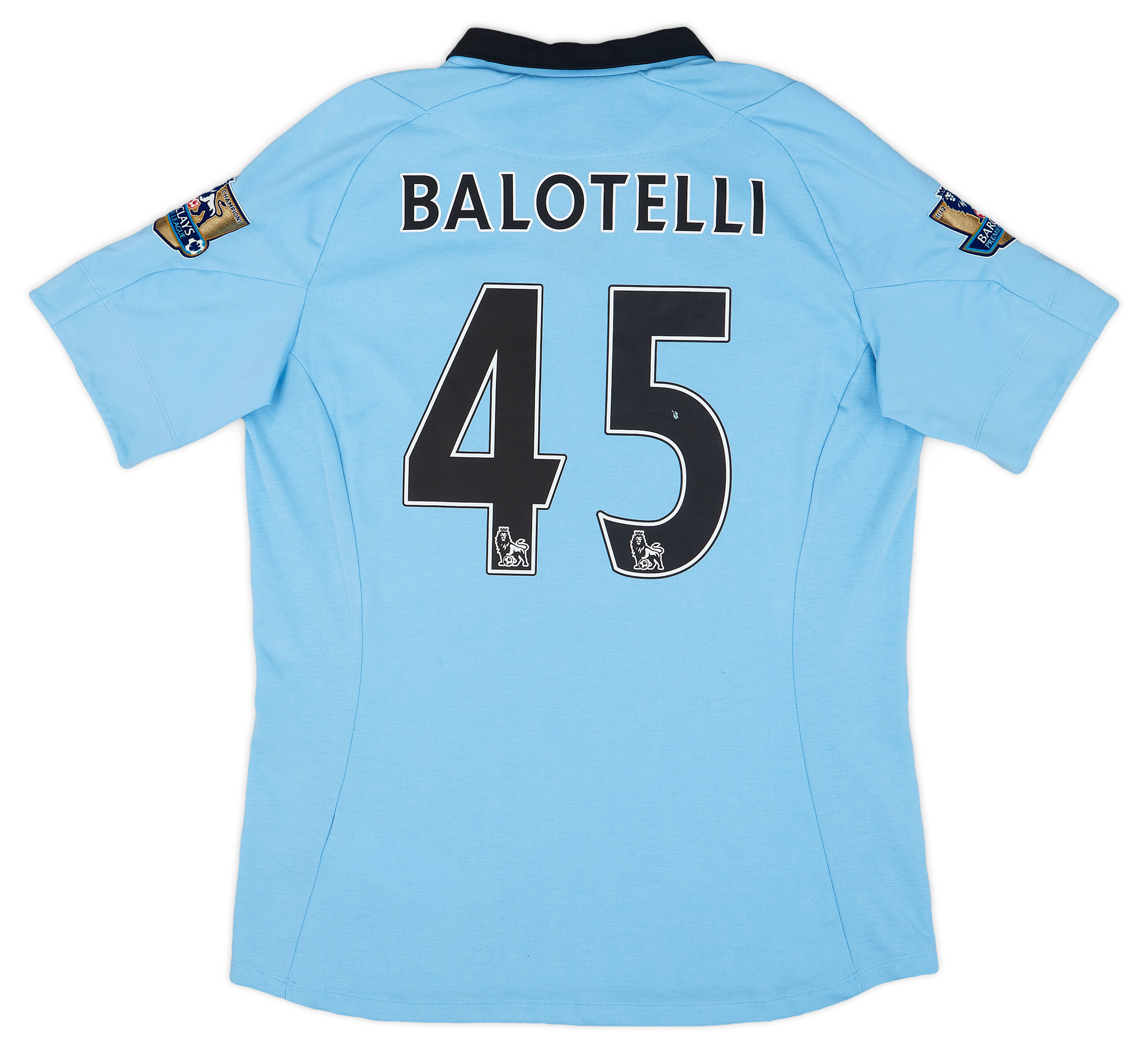 2012-13 Manchester City Home Shirt Balotelli #45 Very Good 7/10 (L)