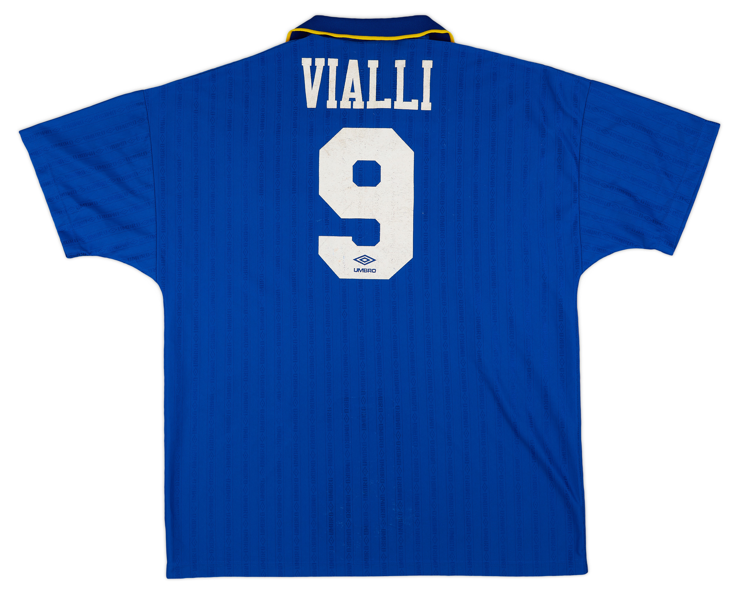1995-97 Chelsea Home Shirt Vialli #9 - Very Good 6/10 - (XL)