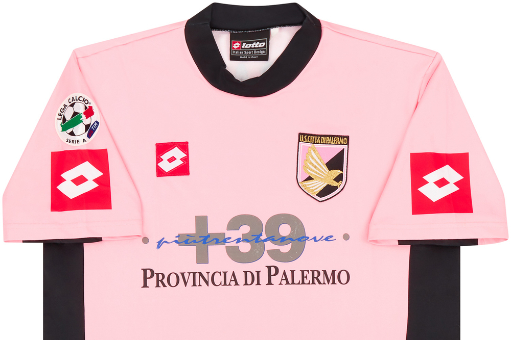 2004-05 Palermo Match Issue Home Shirt Zaccarado #2-Palermo Match Worn Shirts Match Issue