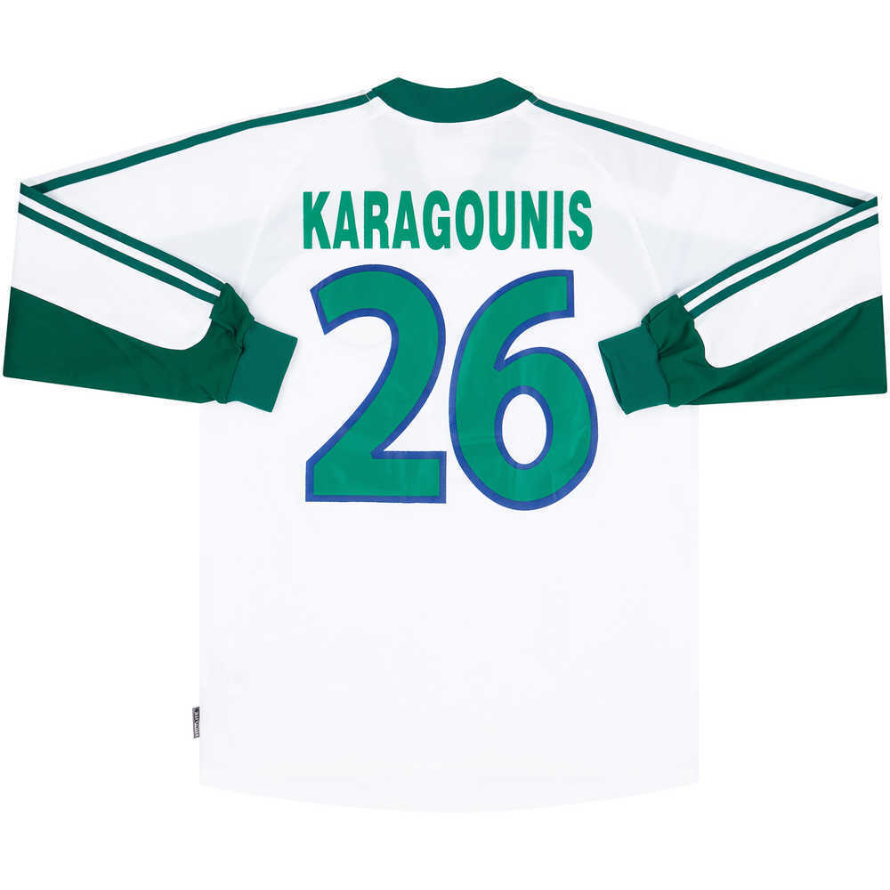 2002-03 Panathinaikos Match Issue Away L/S Shirt Karagounis #26