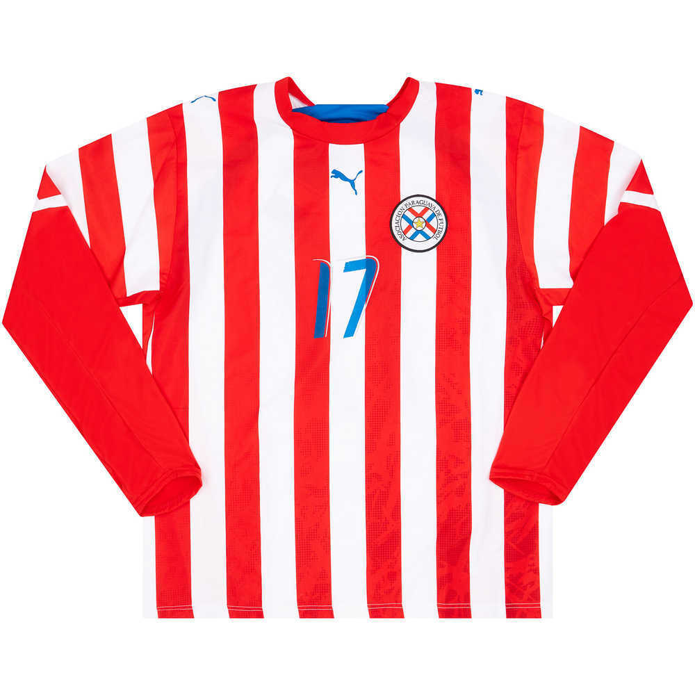 2006-07 Paraguay Match Issue Home L/S Shirt #17 (Montiel)