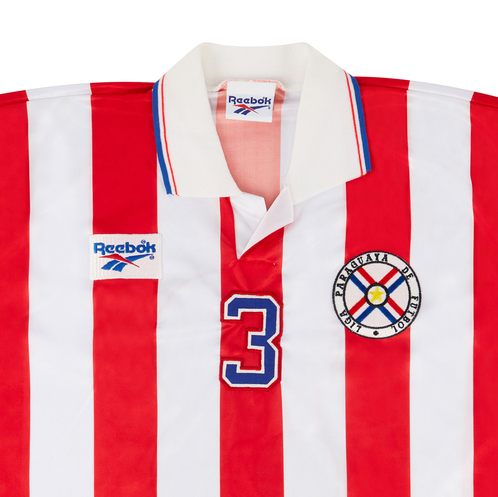 1998 Paraguay Match Issue Home Shirt #3 (Rivarola) v Holland-Match Worn Shirts Paraguay Certified Match Worn