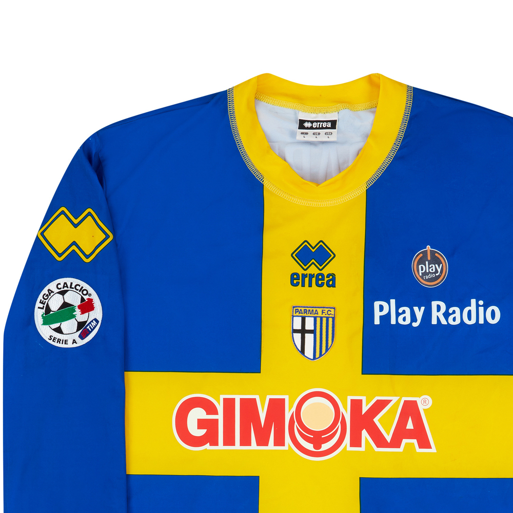 2006-07 Parma Match Issue Away L/S Shirt Gasbarroni #18-Parma Match Worn Shirts Certified Match Worn