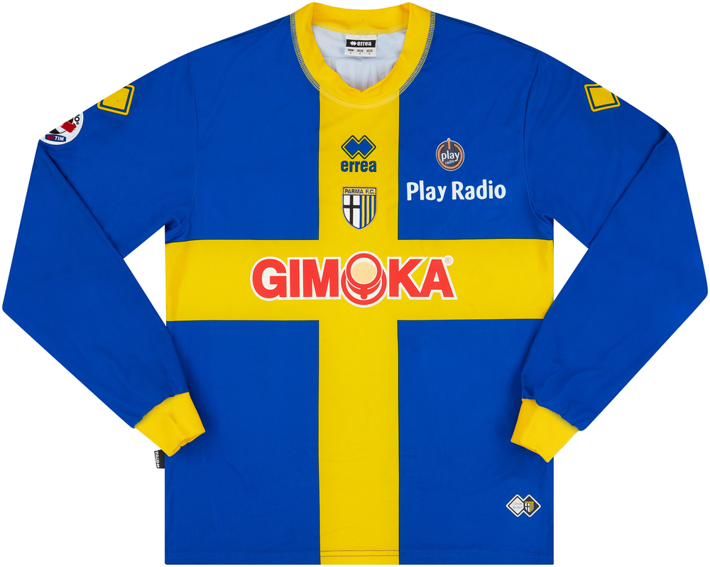 2006-07 Parma Match Issue Away L/S Shirt Gasbarroni #18-Parma Match Worn Shirts Certified Match Worn