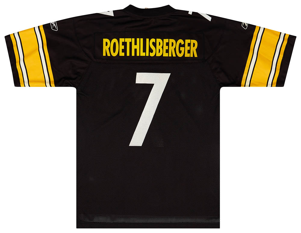 Reebok On Field Pittsburgh Steelers Ben Roethlisberger Black Jersey Mens 50