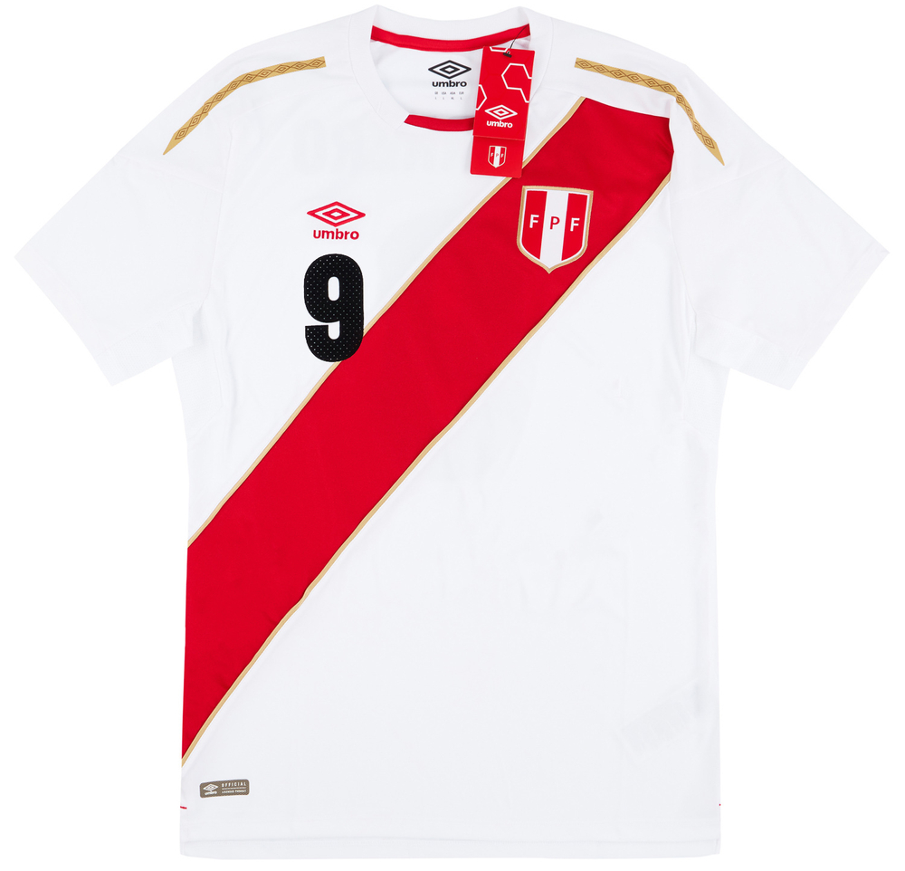 2018 Peru Home Shirt Guerrero #9 *w/Tags*-Specials Clearance Other South American Names & Numbers New Clearance Current Stars Premium Clearance Printed Shirts  Cult Heroes