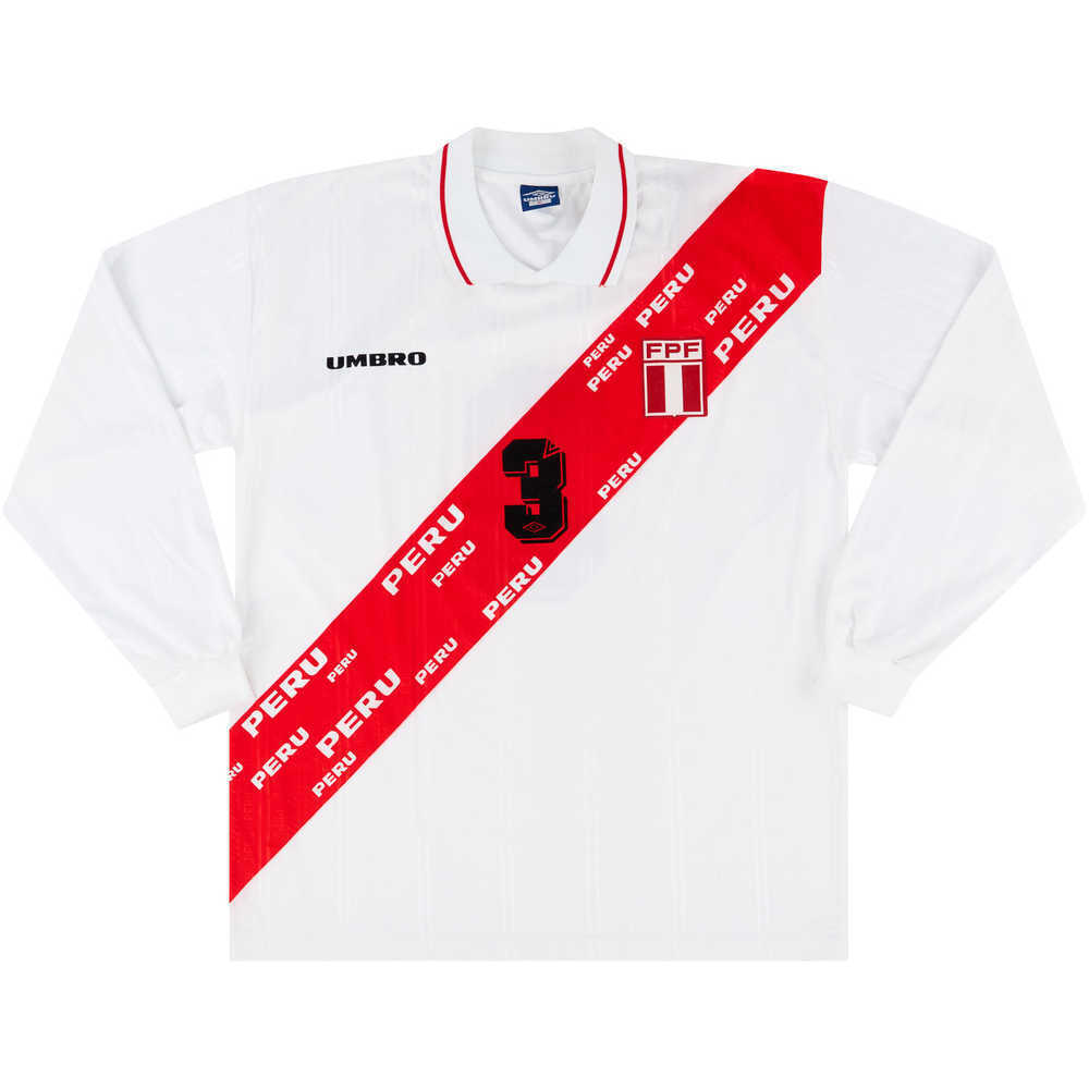 1997 Peru Match Worn US Cup Home L/S Shirt #3 (v Denmark)