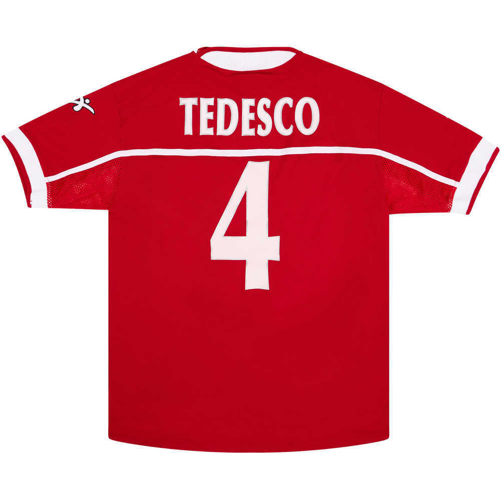 2003-04 Perugia Match Worn Home Shirt Tedesco #4 (v Reggina)