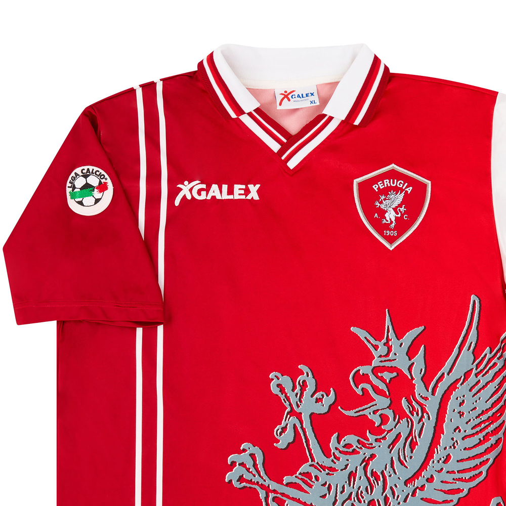 1998-99 Perugia Match Issue Home Shirt Tentoni #36 (v Roma)-Perugia Match Worn Shirts Certified Match Worn