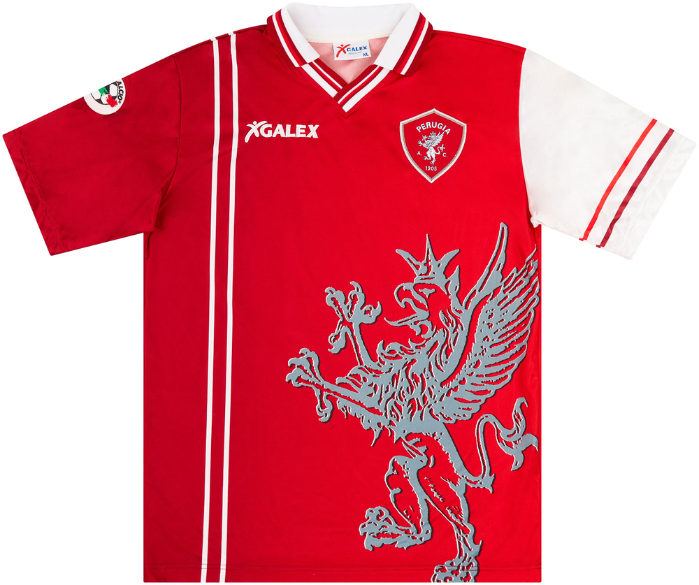1998-99 Perugia Match Issue Home Shirt Tentoni #36 (v Roma)-Perugia Match Worn Shirts Certified Match Worn