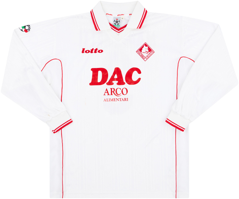 1998-99 Piacenza Match Worn Away L/S Shirt Manighetti #3 (v Roma)-Match Worn Shirts Piacenza Certified Match Worn