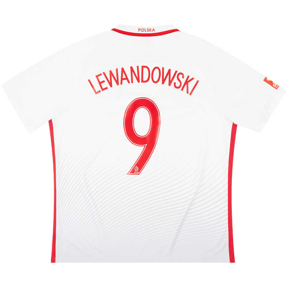 2016-17 Poland Home Shirt Lewandowski #9 (Excellent) XL