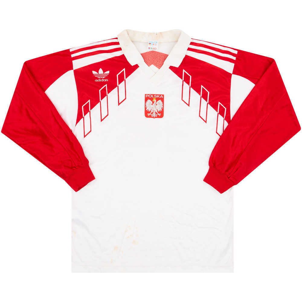 1991 Poland Match Worn Home L/S Shirt #15 (Fedoruk) v Sweden