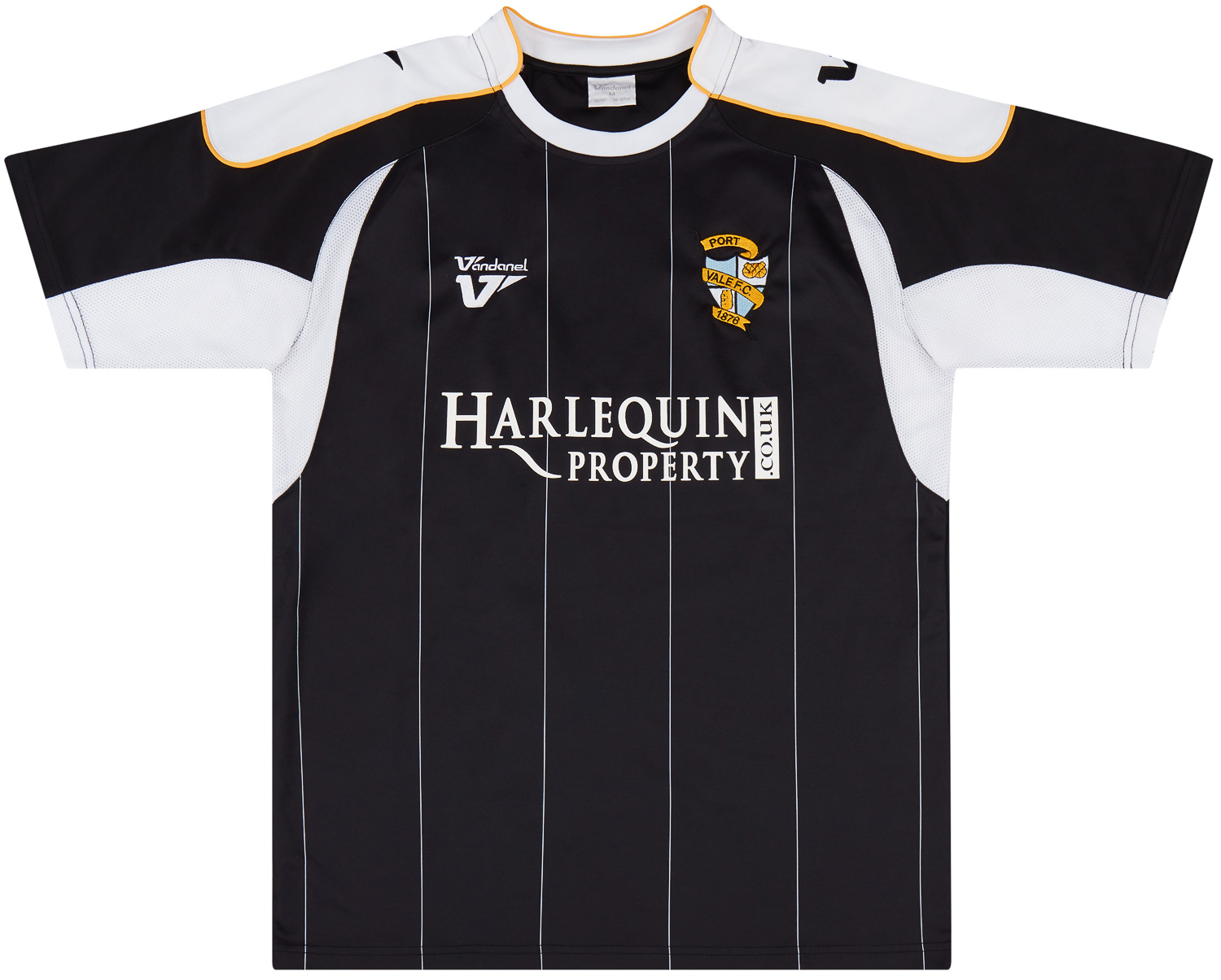 Port Vale Home Fußball-Trikots 2008 - 2010. Sponsored by Harlequin Property