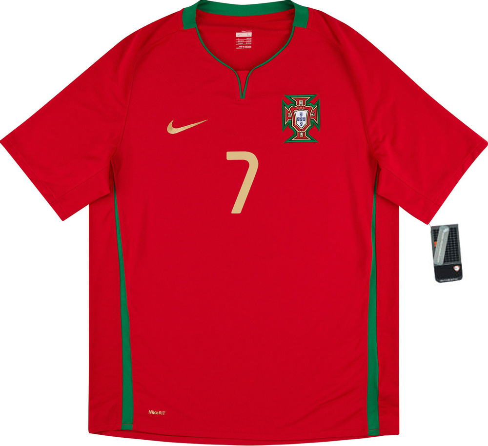 2008-10 Portugal Home Shirt Ronaldo #7 *w/Tags* L-Portugal Names & Numbers Legends Current Stars Printed Shirts 