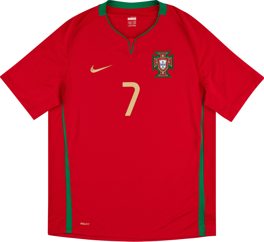 2008-10 Portugal Home Shirt Ronaldo #7 (Excellent) M-Portugal Names & Numbers Legends Euro 2020 Premier League Legends Euro 2020 - Classic Euros New Products