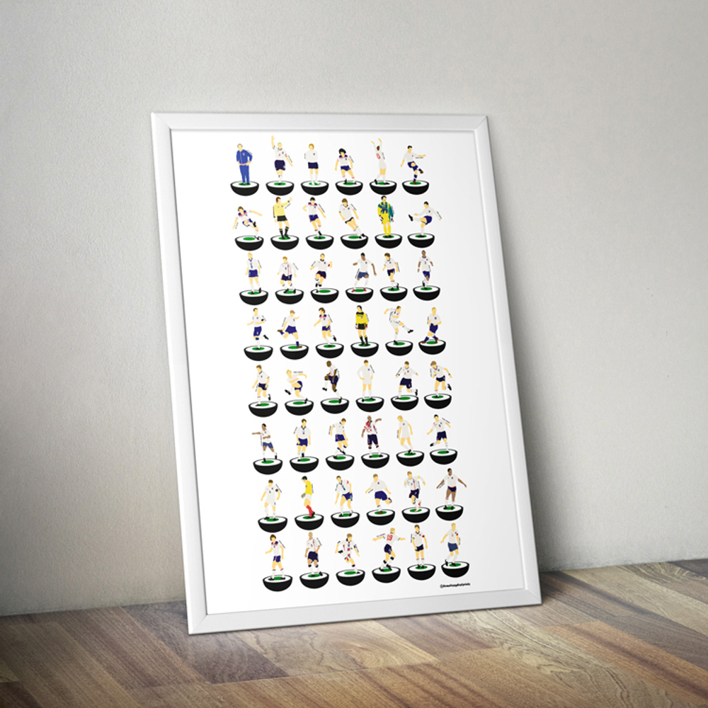 1965-2019 England Subbuteo A3 Print/Poster-England Featured Products Accessories Posters Euro 2020 Posters
