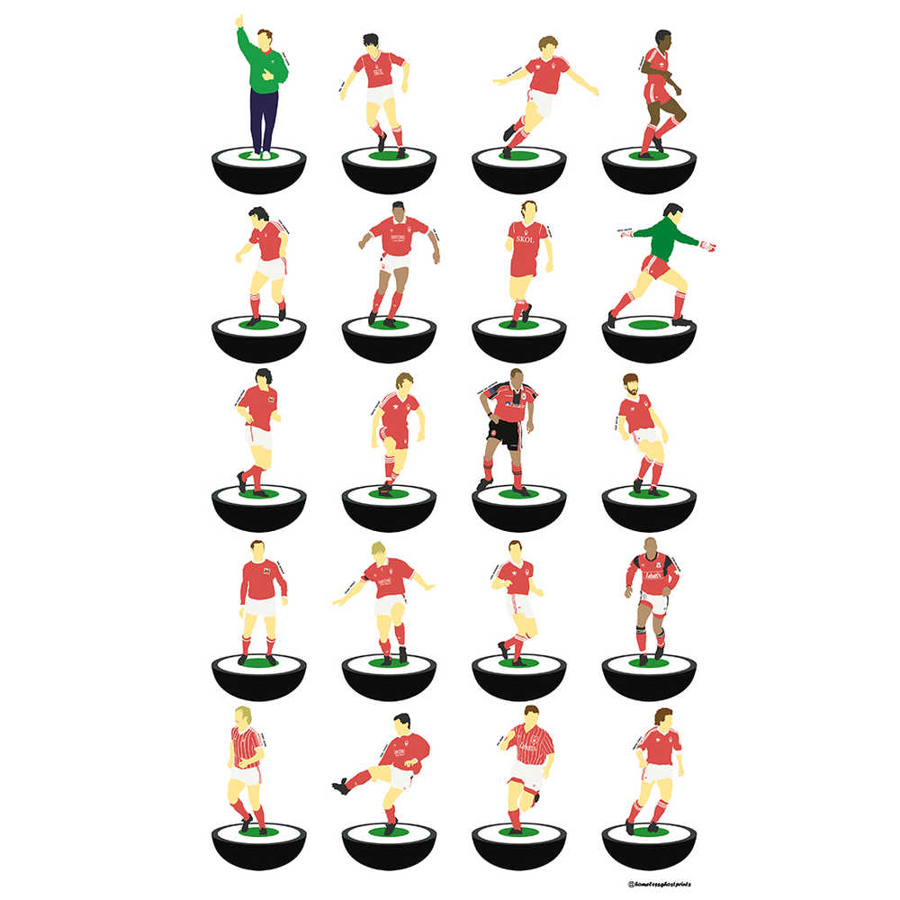 1946-1999 Nottingham Forest Subbuteo A3 Print/Poster