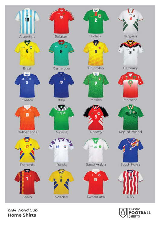 USA '94 World Cup Historical Shirt A3 Poster