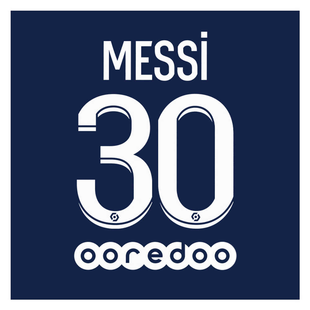 2021-22 Paris Saint-German Messi #30 Domestic Home/Third Name Set