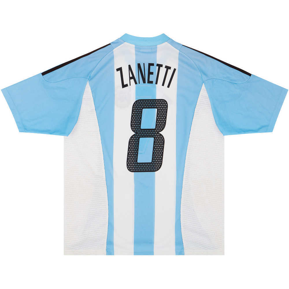 2002-04 Argentina Home Shirt Zanetti #8 (Very Good) L