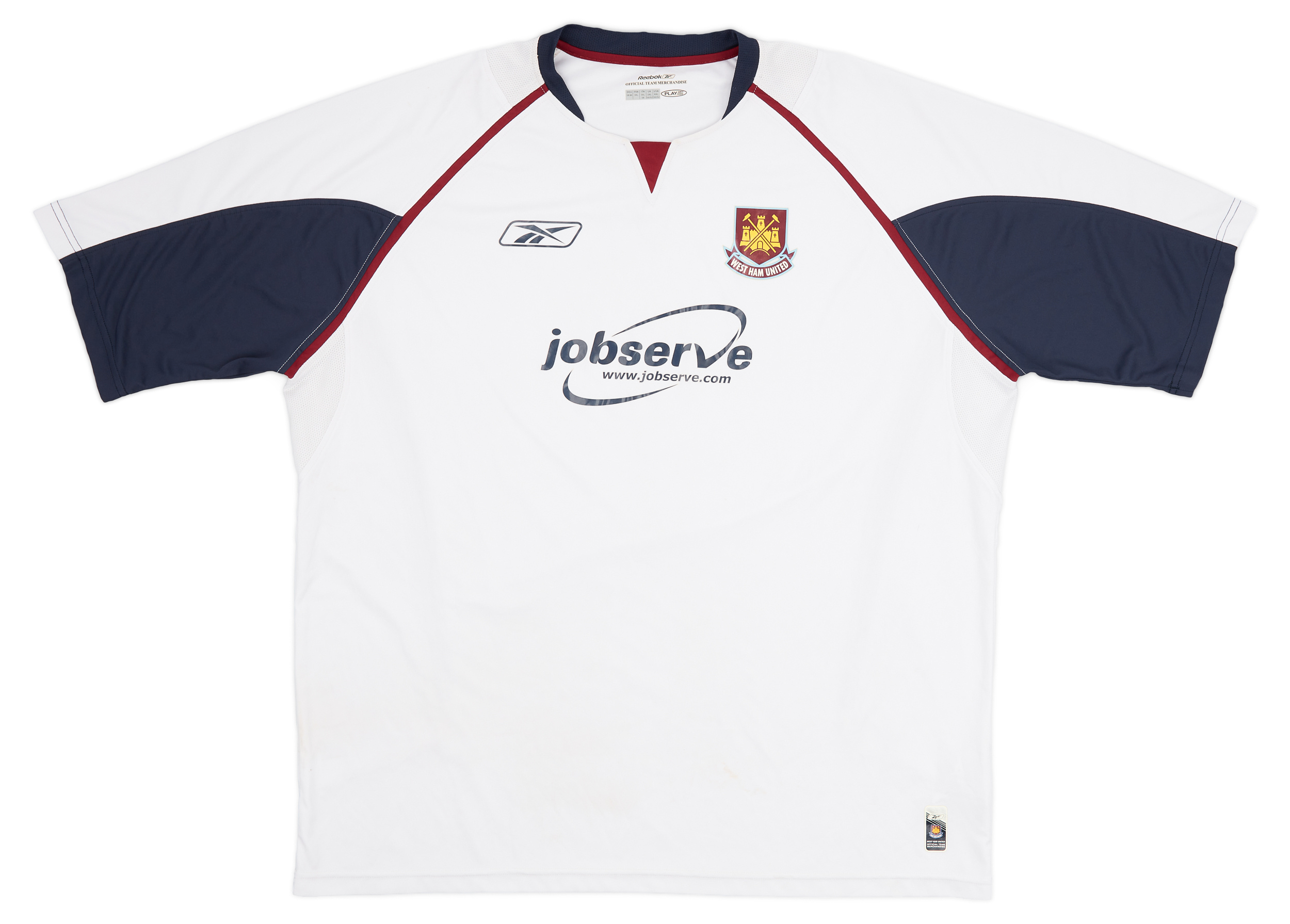 West Ham United Home football shirt 2005 - 2007. Sponsored by Jobserve