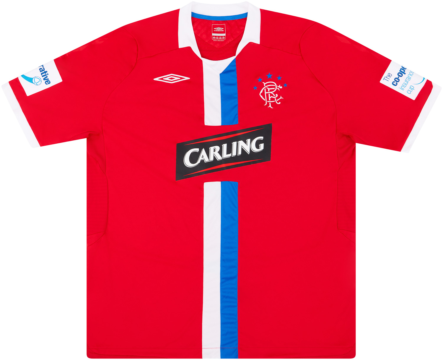 2008-09 Rangers Match Worn League Cup Semi-Final Third Shirt #2 (Broadfoot) v Falkirk