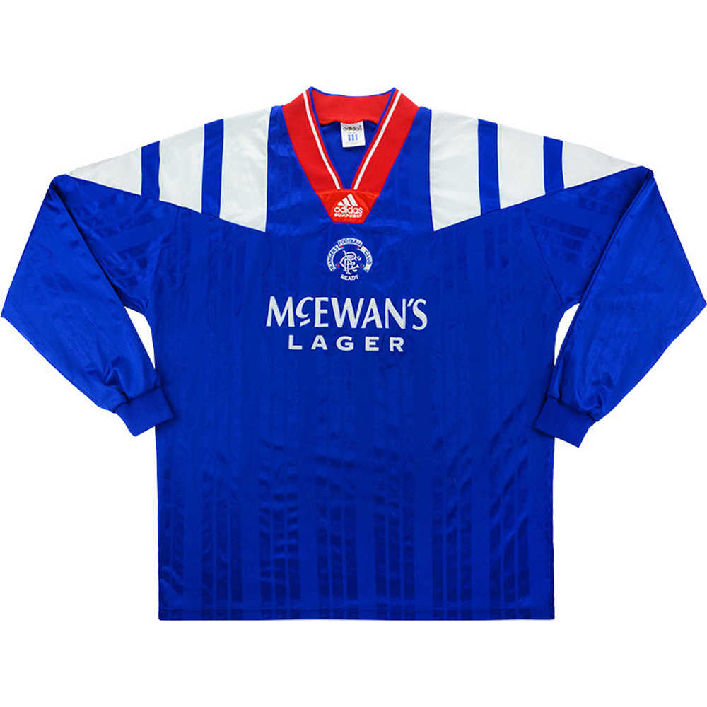 1992-94 Rangers Player Issue Home L/S Shirt (Excellent) L/XL