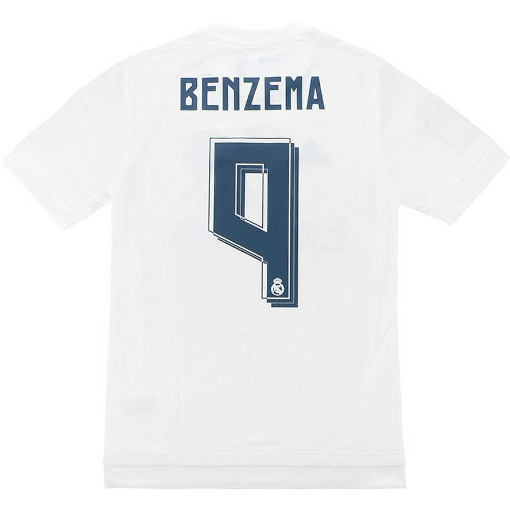 2015-16 Real Madrid Home Shirt Benzema #9 (Excellent) L