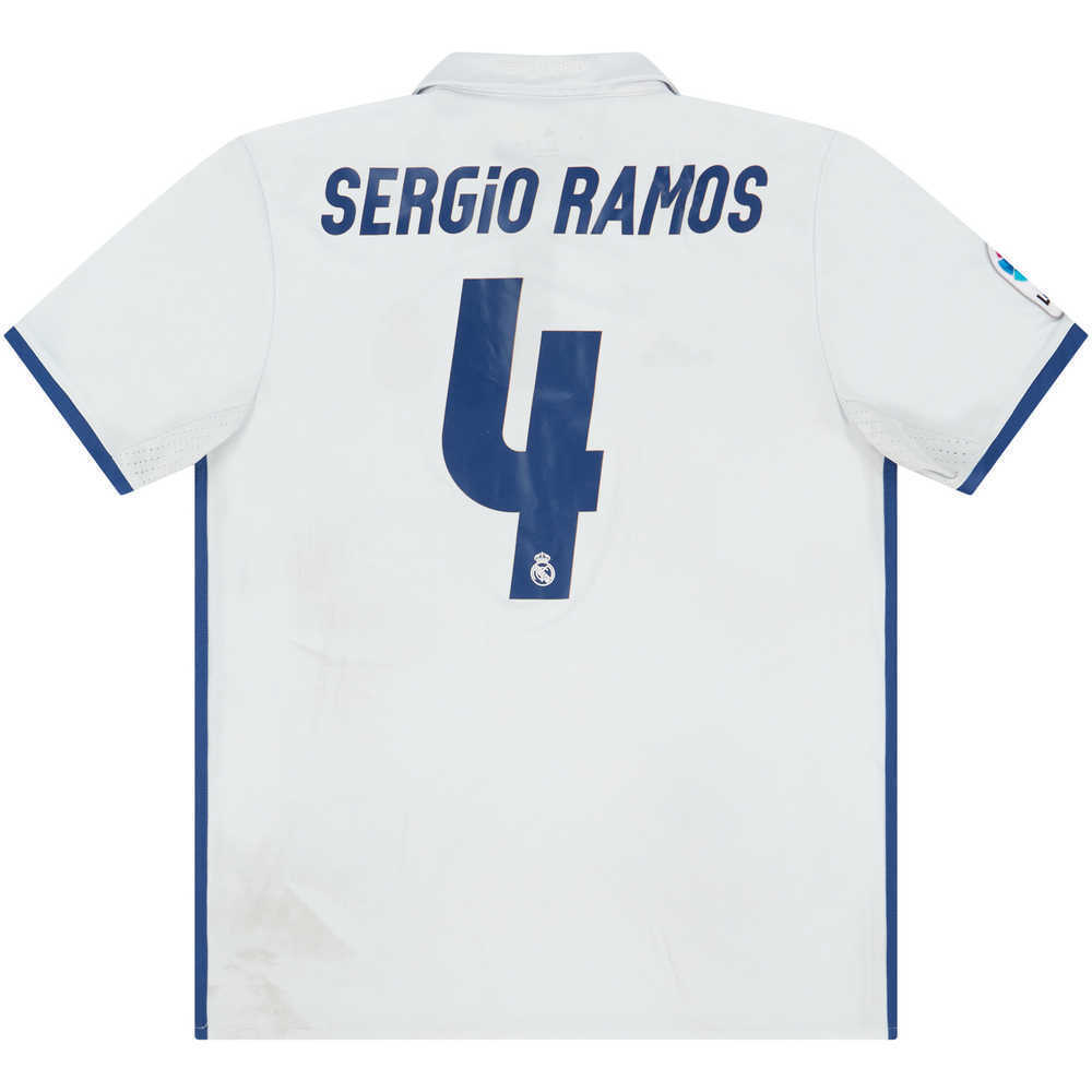 2016-17 Real Madrid Home Shirt Sergio Ramos #4 (Very Good) L