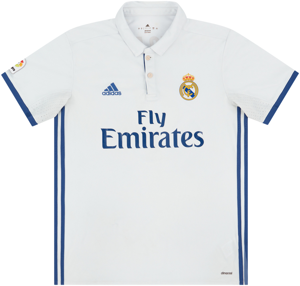 2016-17 Real Madrid Home Shirt Sergio Ramos #4 (Very Good) L-Real Madrid Names & Numbers Current Stars Legends New Products