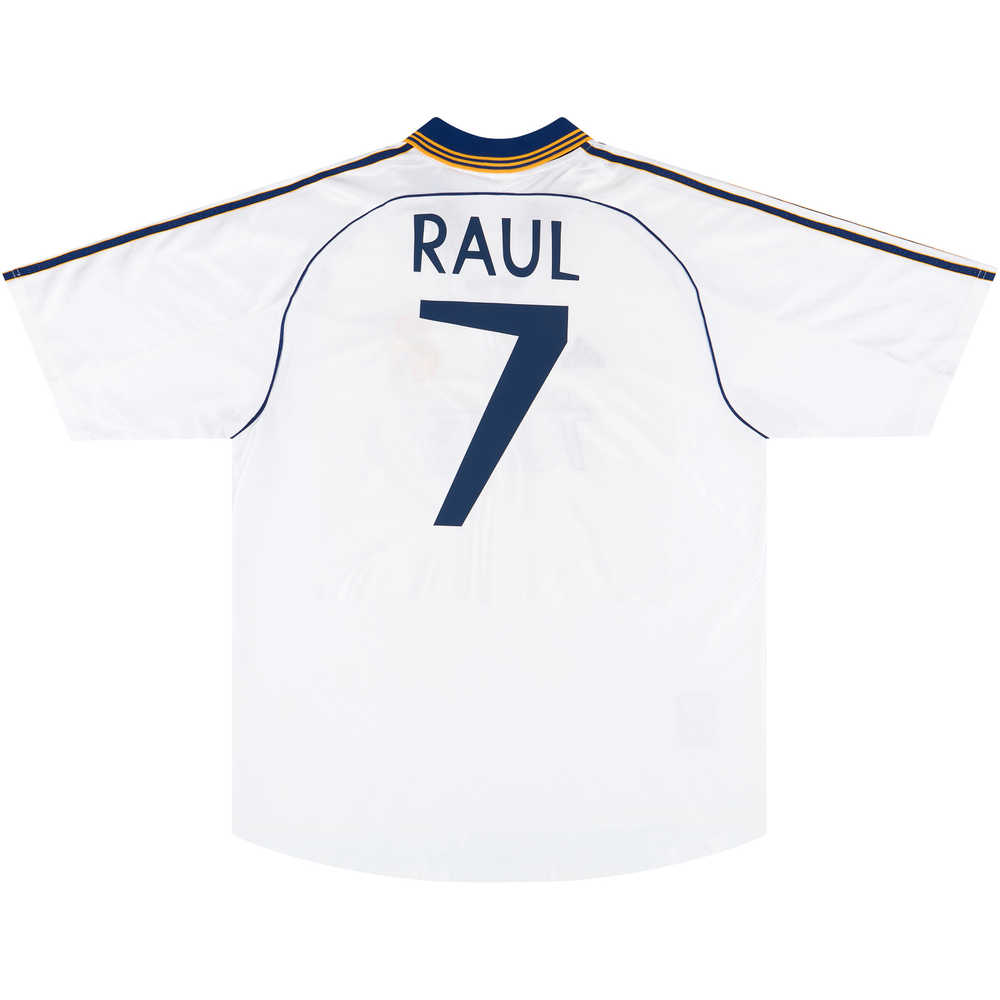 1998-00 Real Madrid Home Shirt Raul #7 (Very Good) XL