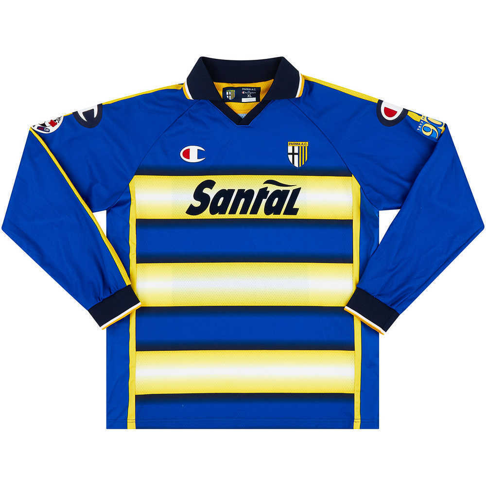 2003-04 Parma Match Issue Home L/S Shirt Zicu #7