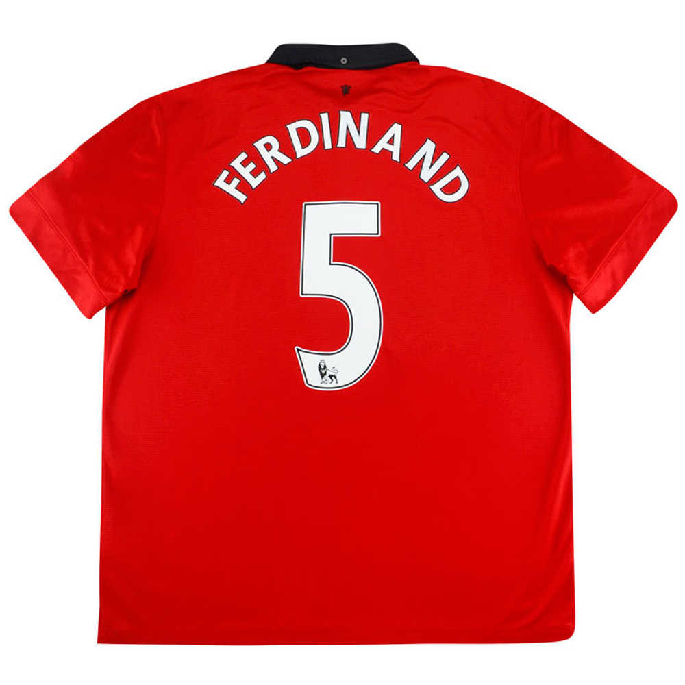 2013-14 Manchester United Home Shirt Ferdinand #5 (Very Good) M