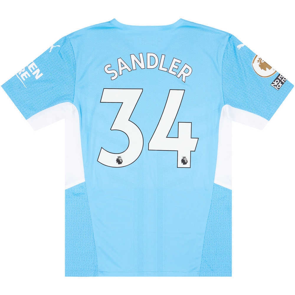 2021-22 Manchester City Player Issue Home Shirt Sandler #34 *As New* XL