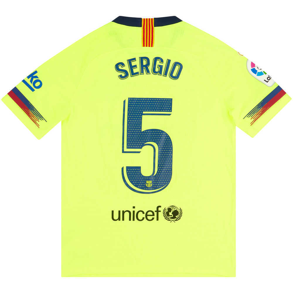 2018-19 Barcelona Player Issue Away Shirt Sergio #5 *As New* M